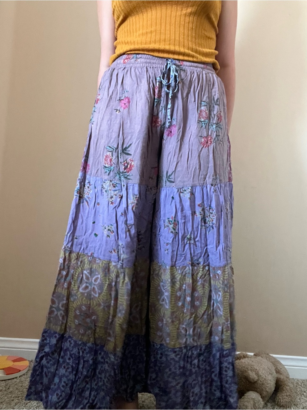 Boho Tiered Floral Flowy pants